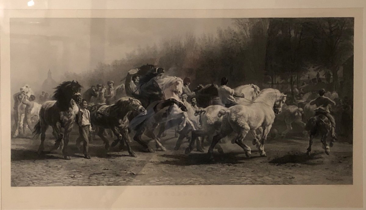 "the Horse Market" After Rosa Bonheur 19th Century-photo-2