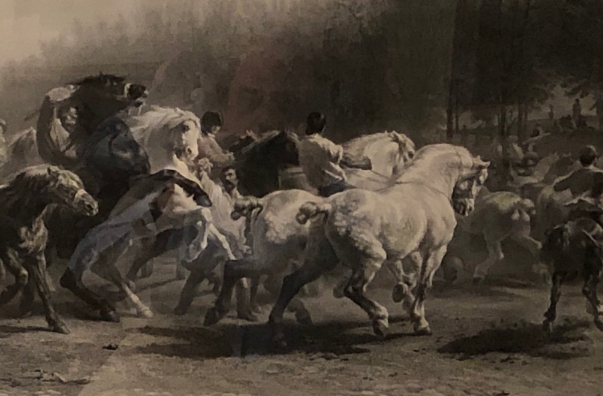 "the Horse Market" After Rosa Bonheur 19th Century-photo-3