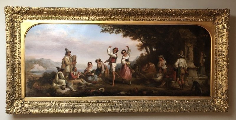 Oil On Canvas "neapolitan Festival" 19th Century