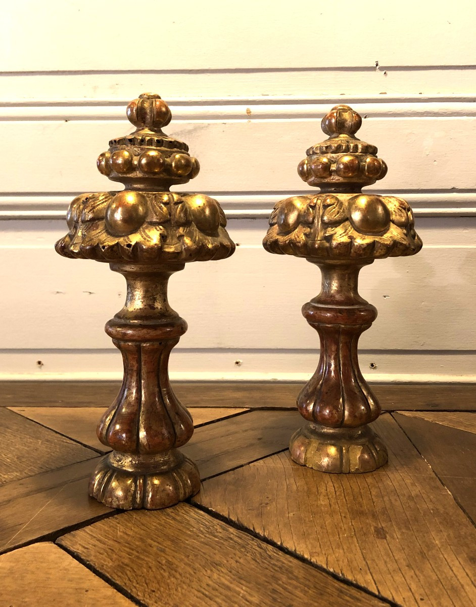 Pair Of Napoleon III Gilded Wood Door Tiebacks