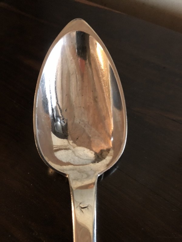 Stew Spoon With Anchor Marine Plain Flat Oldard Hallmark-photo-2
