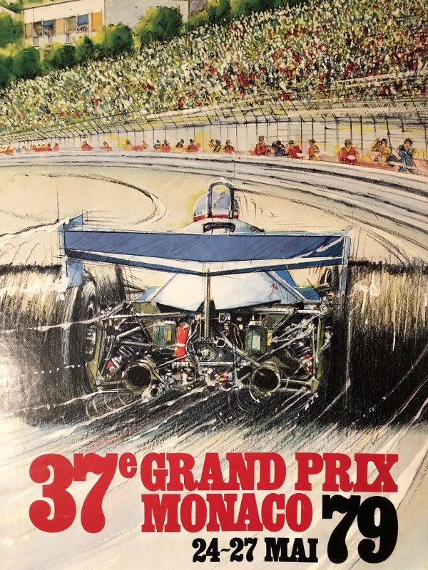 Affiche Grand Prix De Monaco 1979 d'Aprés Alain Giampaoli-photo-4