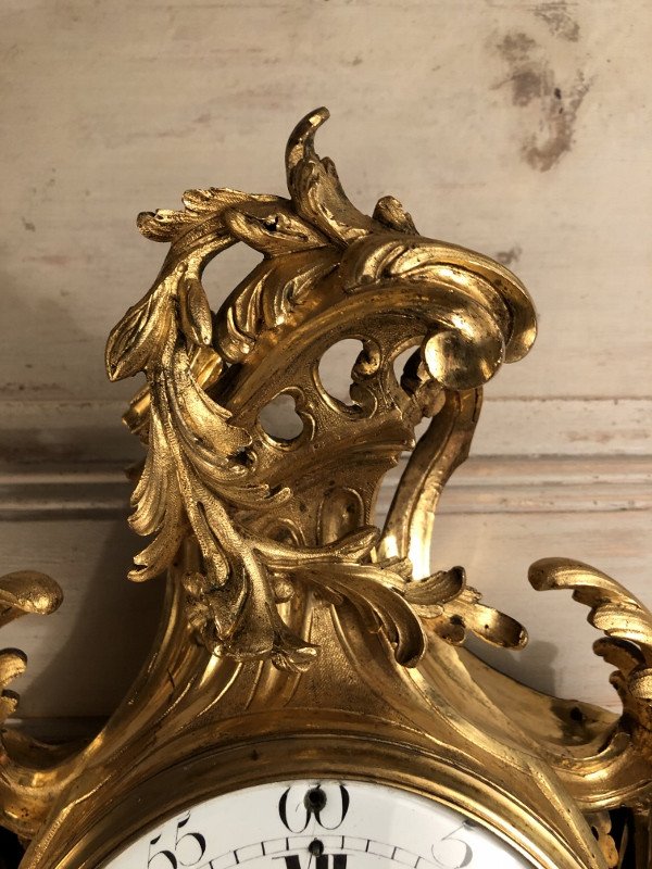 Cartel De Style Louis XV En Bronze Doré Au Mercure XVIII° siècle -photo-2