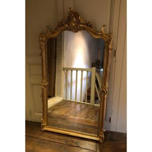 Mirror In Wood And Golden Stucco Napoleon III Period