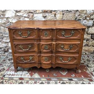 Louis XIV Crossbow Commode In Cherry And Elm 18th Century