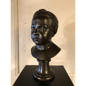 Buste De Jeune Fille En Bronze XIX° Siècle