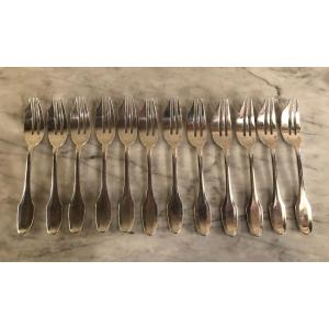 Suite Of Twelve Cake Forks In Minerva Silver