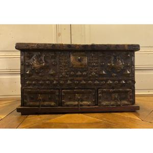 18th Century Camphor Wood And Metal Travel Chest 