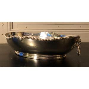 Louis XVI Style Oval Planter In Silver Metal 