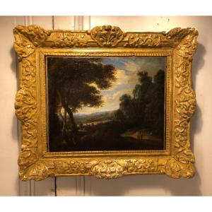 "flemish Landscape" Van Artois Oil On Canvas 17th Century 