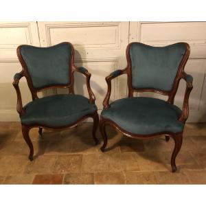 Pair Of Louis XV Style Dressing Chairs 