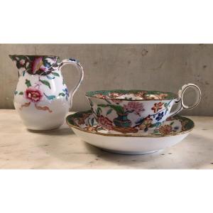 Crémier Et Tasse à Thé Minton XIX° Siècle