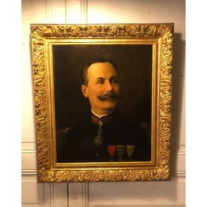 Commandant Gustave Osmont Huile Sur Panneau Vers 1900