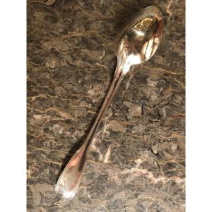 Silver Armored Stew Serving Spoon With Vieillard Hallmark (1819/1838) Filet Model