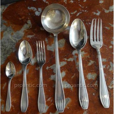 Housekeeper Art-deco 39 Pieces Silver Metal