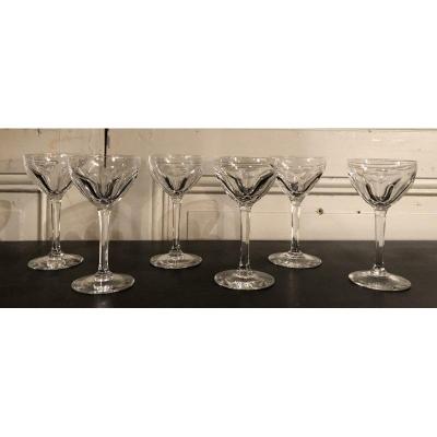 Suite Of 6 Crystal Wine Glasses Bristol Model From Saint Louis