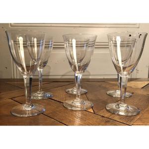 Suite Of Six Baccarat Crystal Water Glasses XXth Century