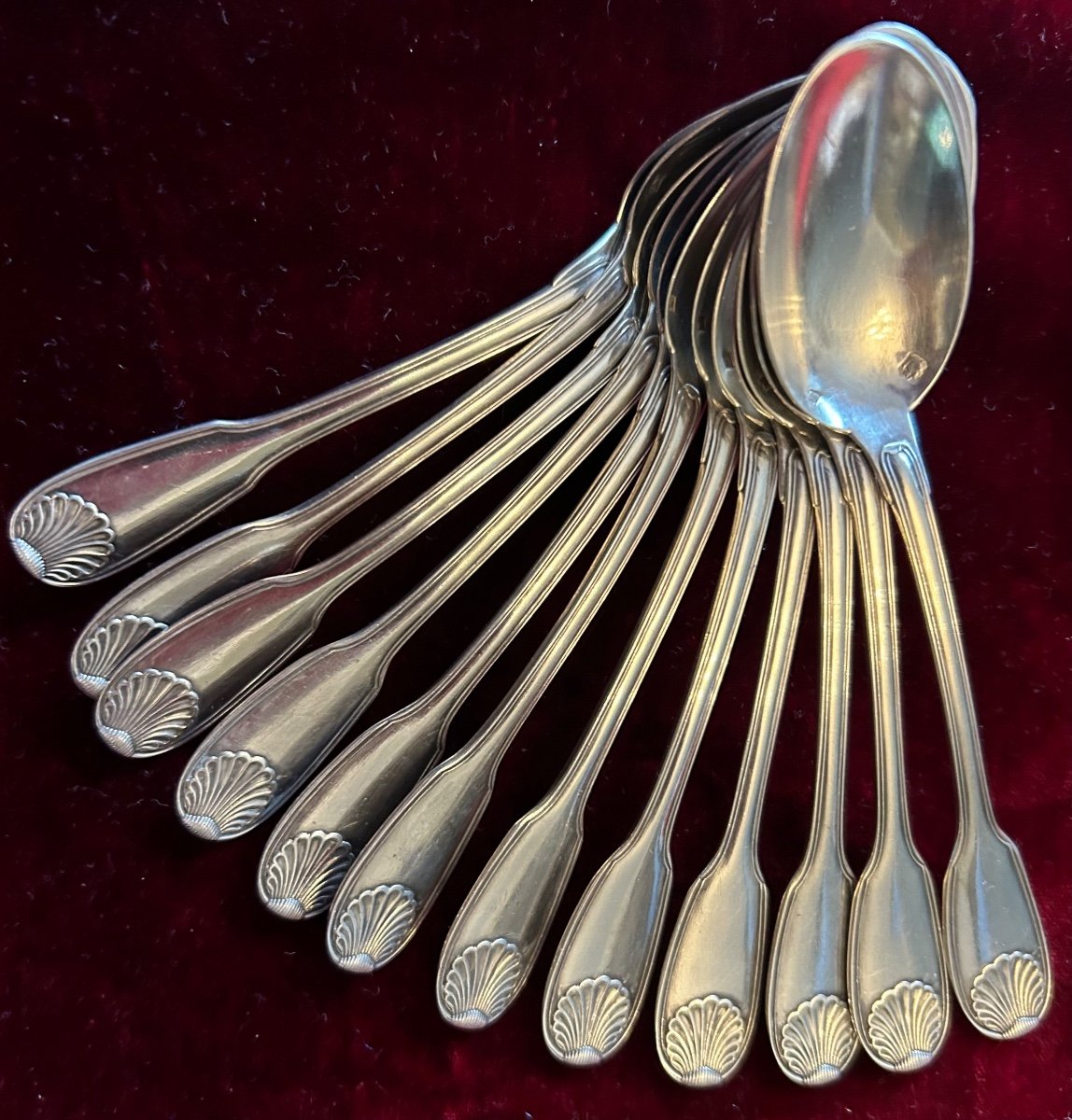 Moka Spoons In Sterling Silver Shell Model