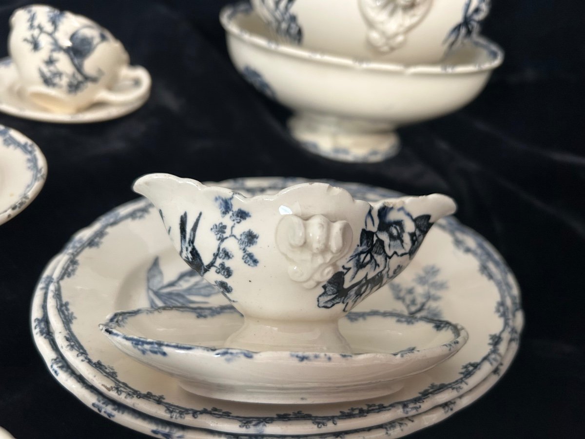 Choisy Le Roi Hypolite Boulanger Blue Bird Dinner Set 27 Pieces-photo-3