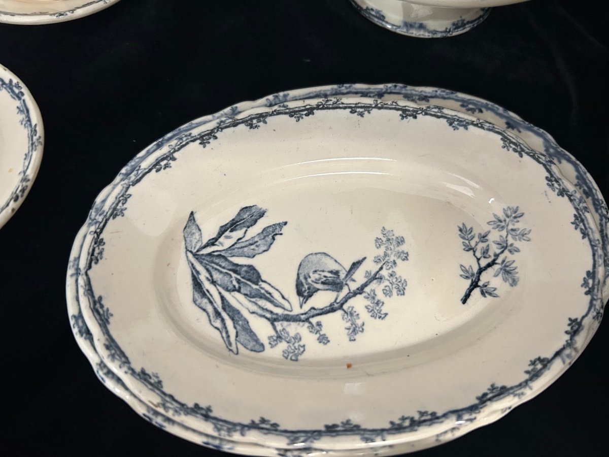 Choisy Le Roi Hypolite Boulanger Blue Bird Dinner Set 27 Pieces-photo-1