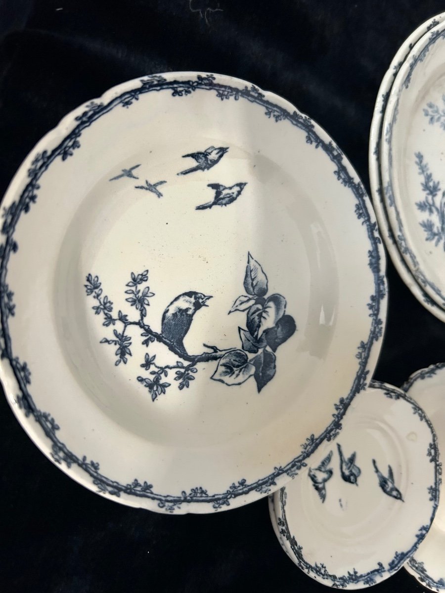 Choisy Le Roi Hypolite Boulanger Blue Bird Dinner Set 27 Pieces-photo-2