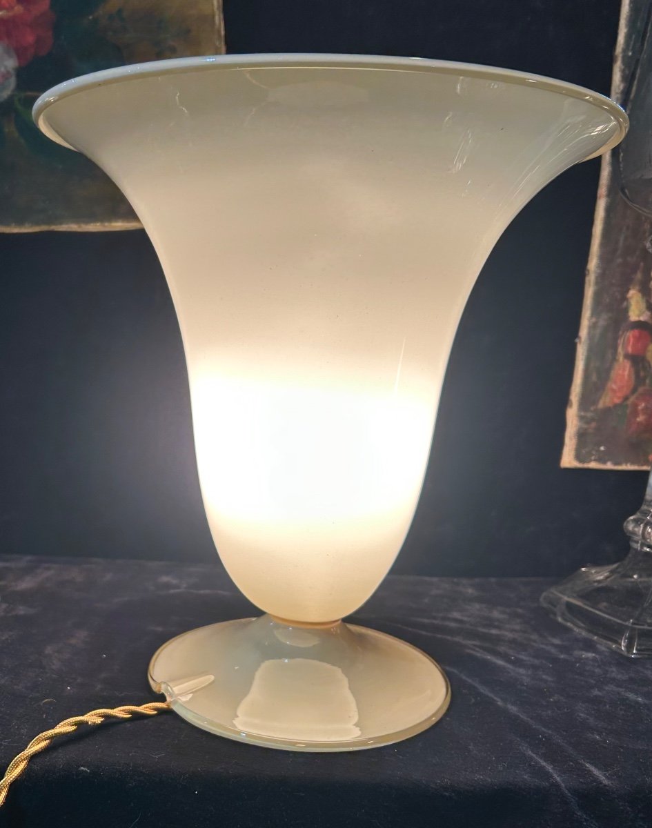 Lampe Opaline Champagne Art Deco-photo-2