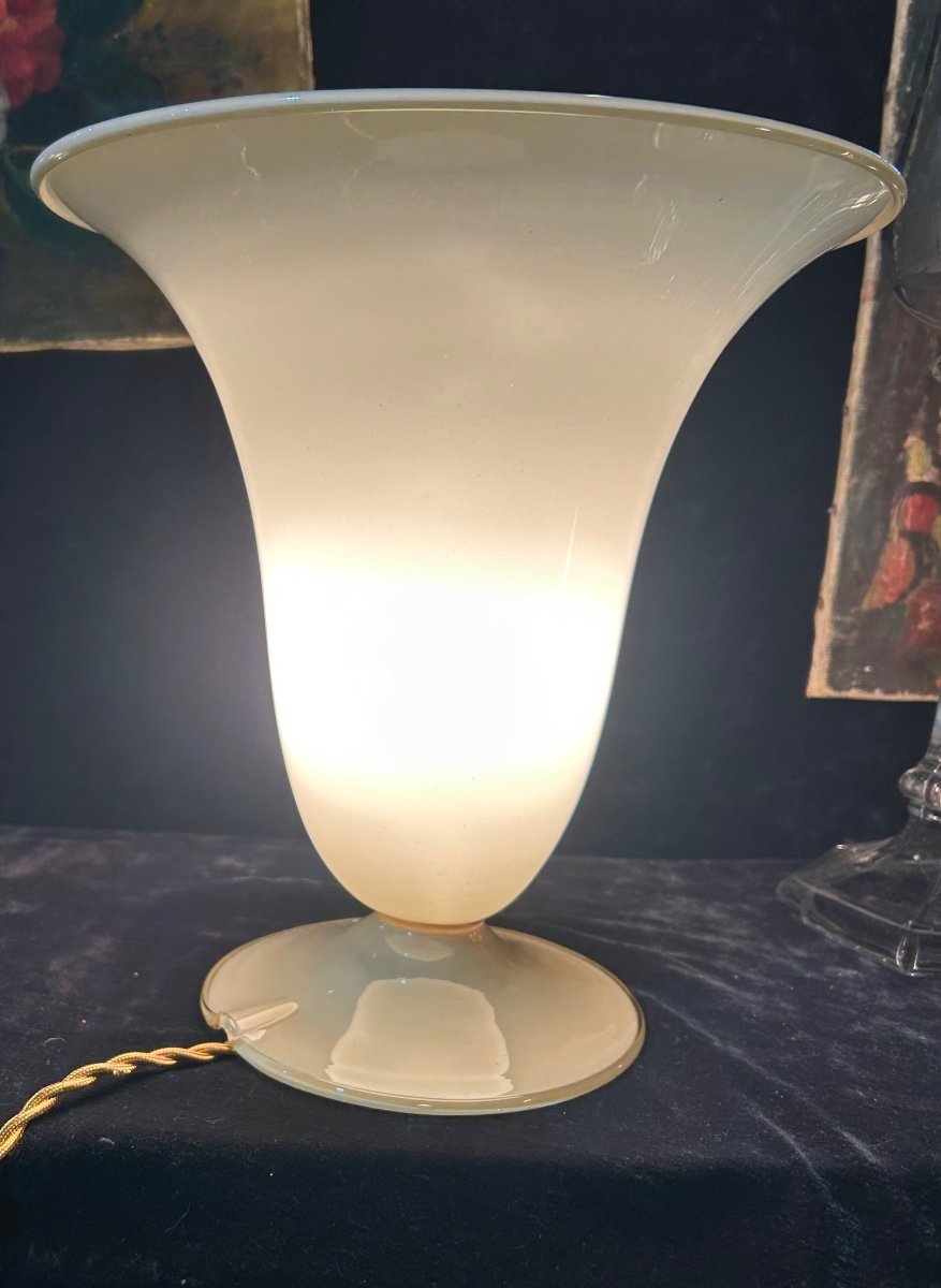 Lampe Opaline Champagne Art Deco