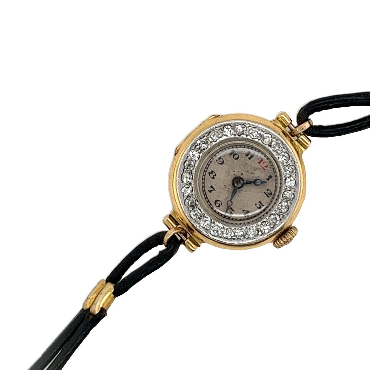 18k Yellow Gold Women's Watch With 0.40 Ct Natural Rose Cut Diamonds-photo-7