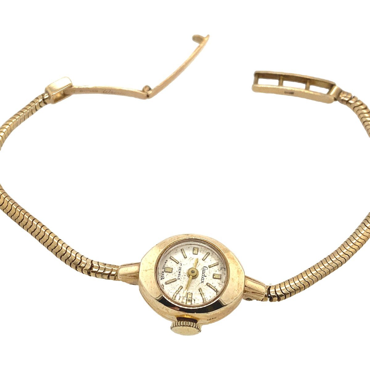 Audax Vintage 9ct Gold Watch, 9ct Gold Bracelet With Cream Dial-photo-2