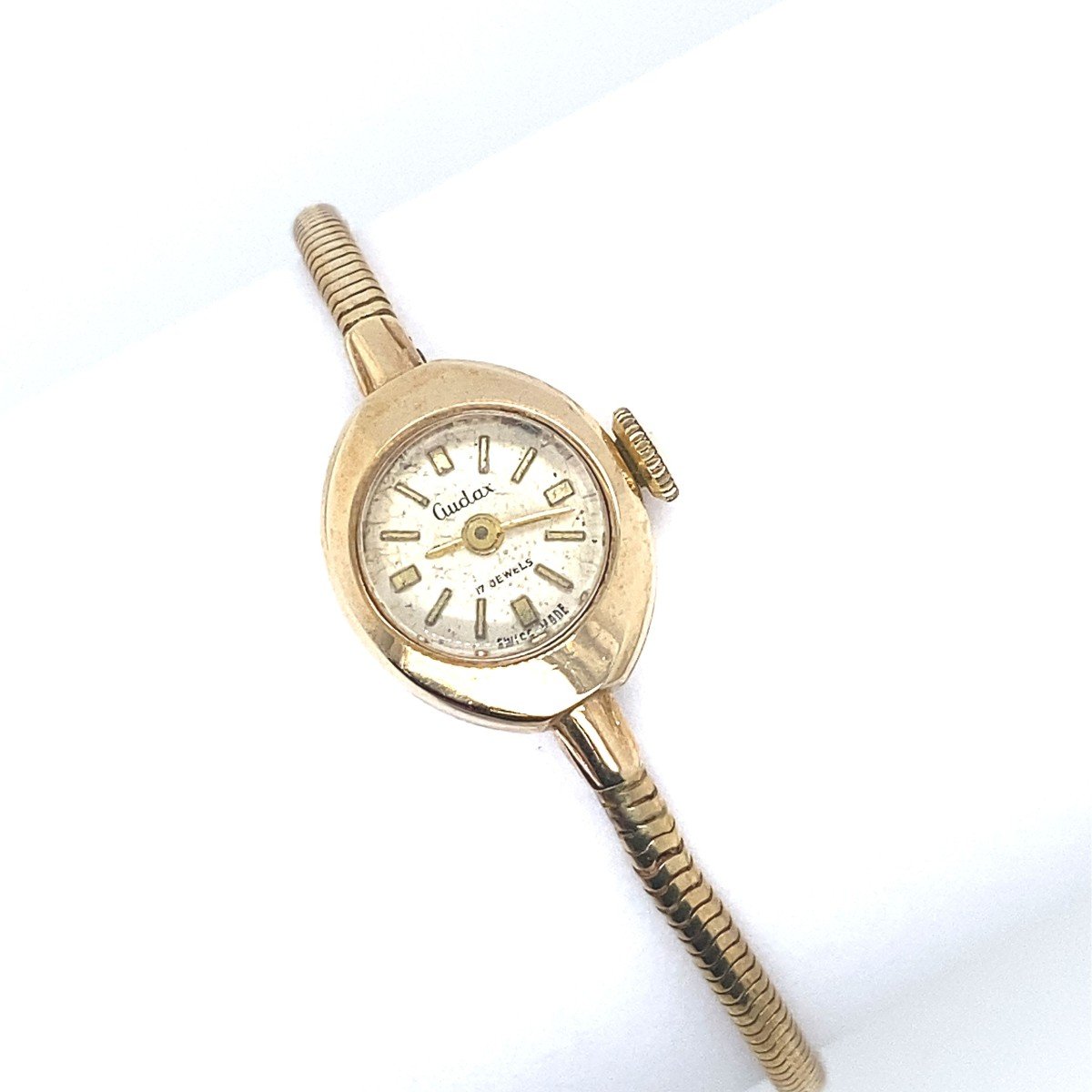 Audax Vintage 9ct Gold Watch, 9ct Gold Bracelet With Cream Dial-photo-4