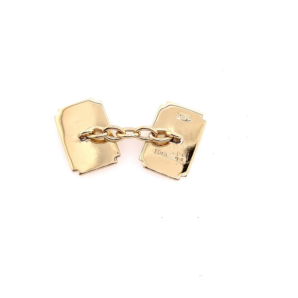 Vintage Double Sided Fully Engine Turned 9ct Gold Cufflinks-photo-1