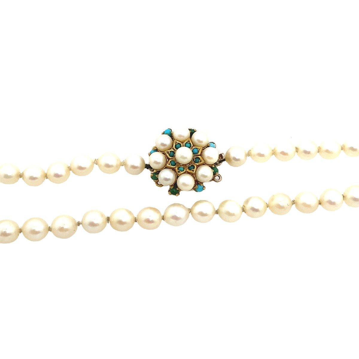 This Necklace Is All About Pearls. It Is A 58" Long Strand Of Pearls-photo-2