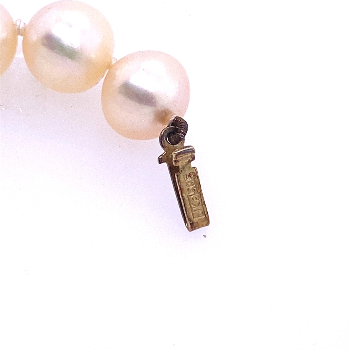 Freshwater Cultured Pearl Necklace, 8/8mm Pearls, With Yellow And 14k Gold Clasp-photo-1