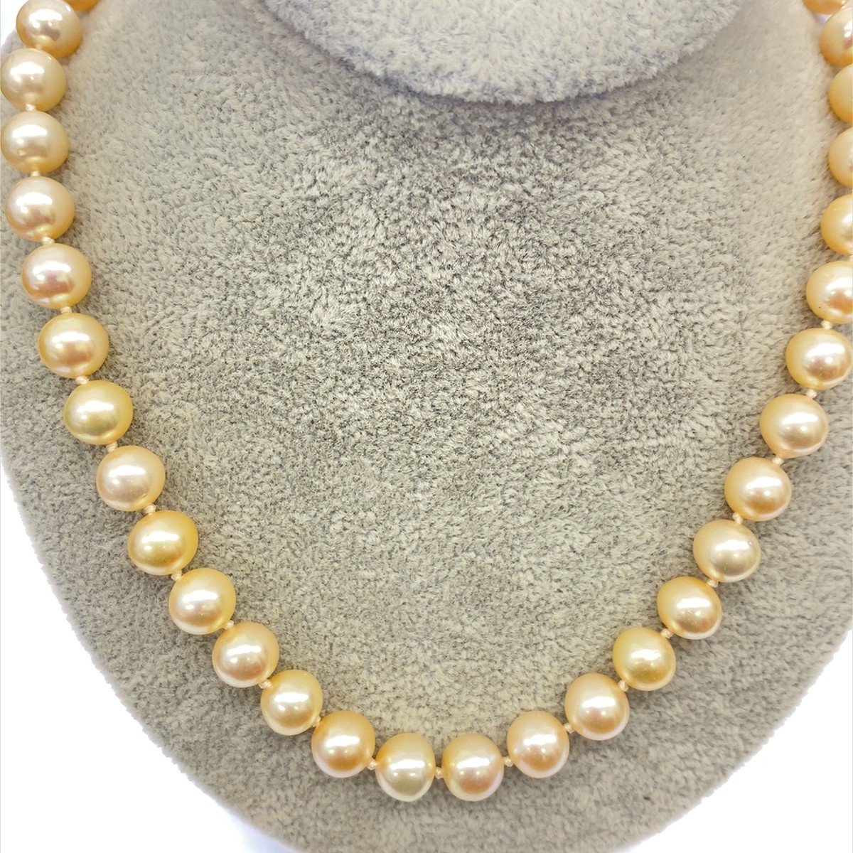 Freshwater Cultured Pearl Necklace, 8/8mm Pearls, With Yellow And 14k Gold Clasp