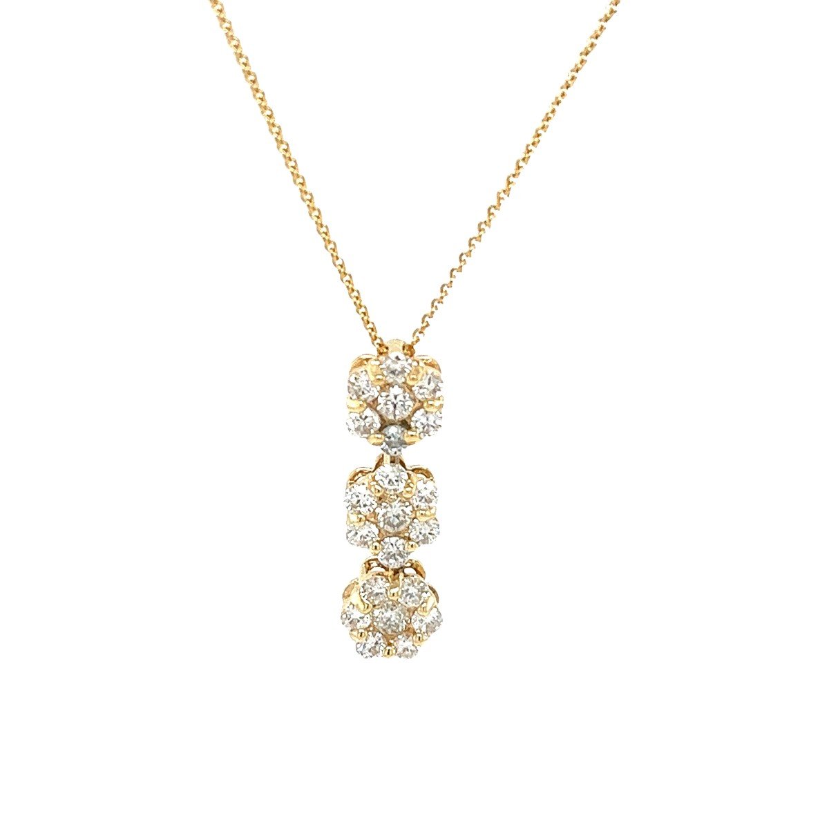 14k Yellow Gold Diamond Cluster Pendant Set With 0.60ct G/vs Diamonds-photo-1