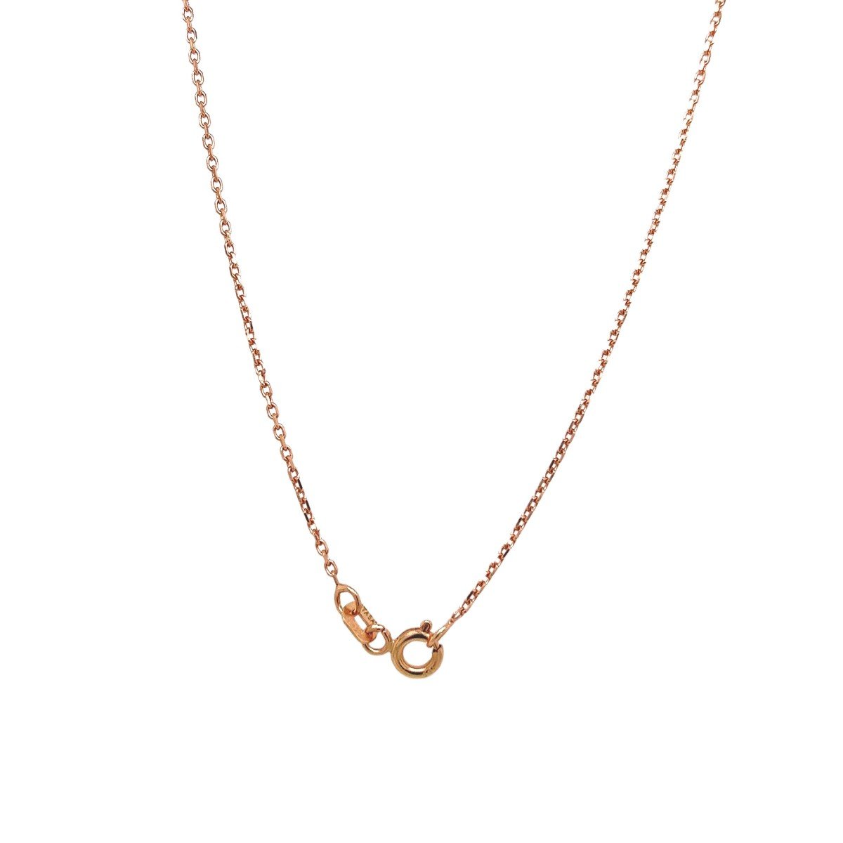 18k Rose Gold Celtic Diamond Cross Attached To A 14k Rose Gold Chain-photo-3