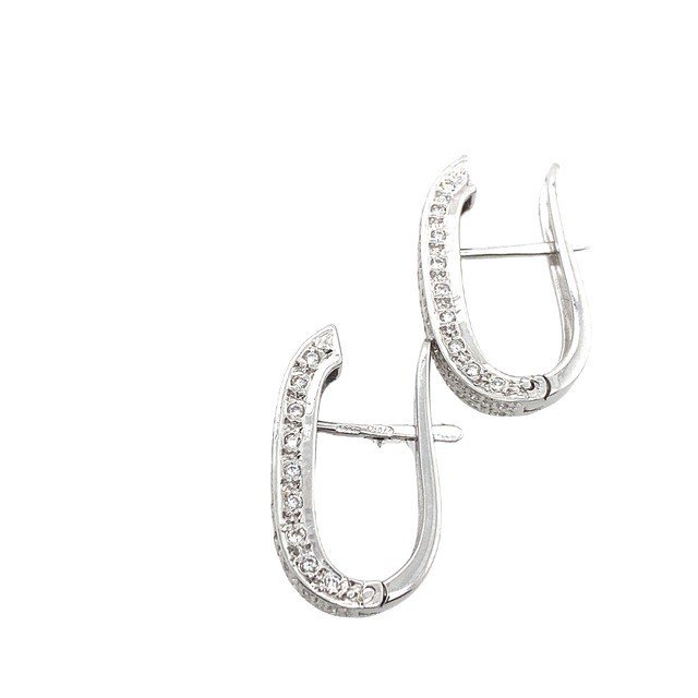 Boucles d'Oreilles Huggie En Or Blanc 18 Carats, Serties De 0,80 Ct De Diamants-photo-2