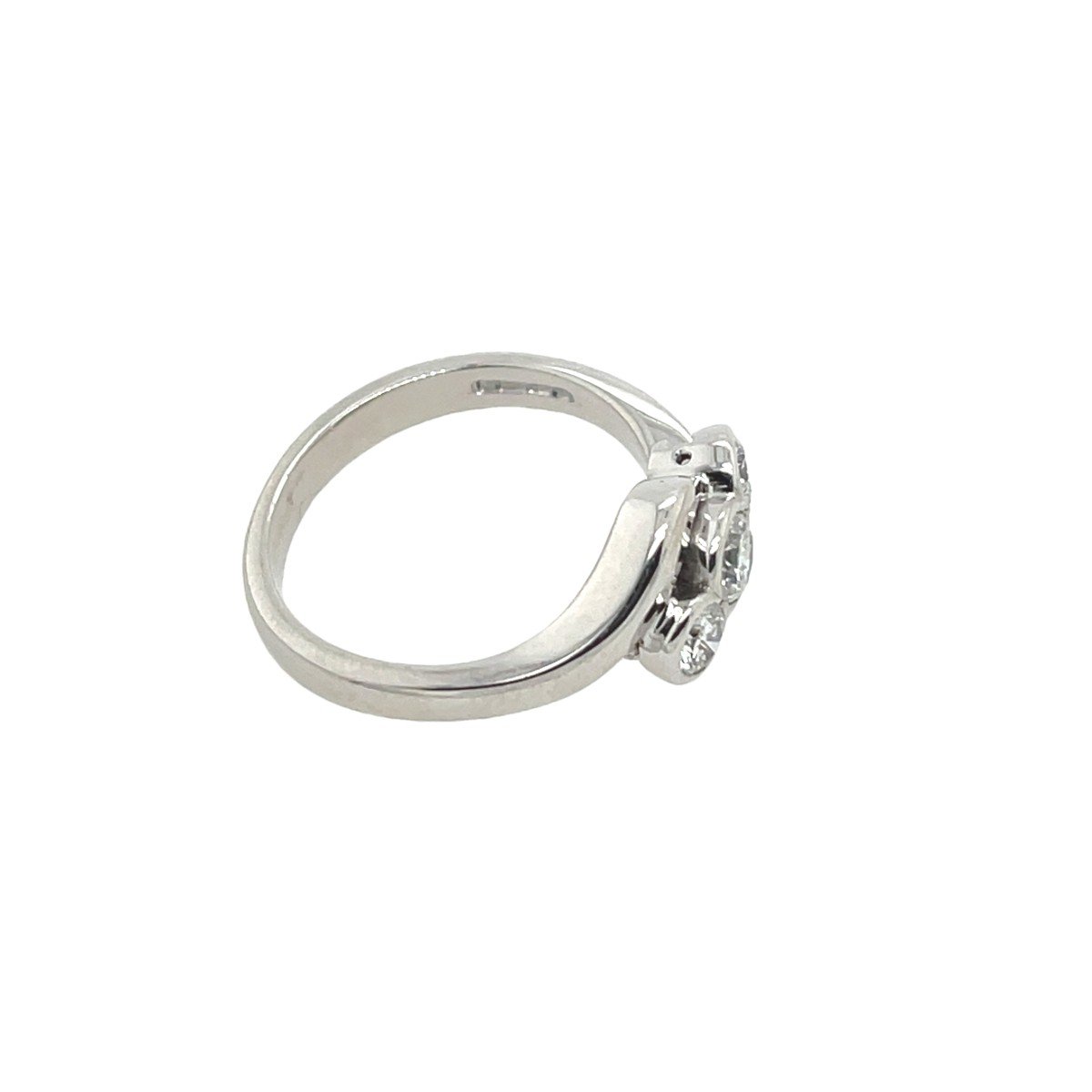 18k White Gold 3 Stone Ring Set With 0.51 Carat Natural Diamonds-photo-1