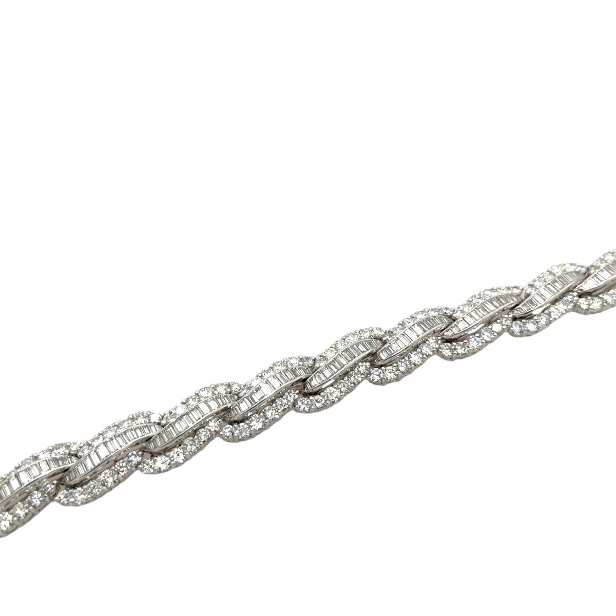 12.0 Ct Art Deco Diamond Bracelet Set In Platinum-photo-2