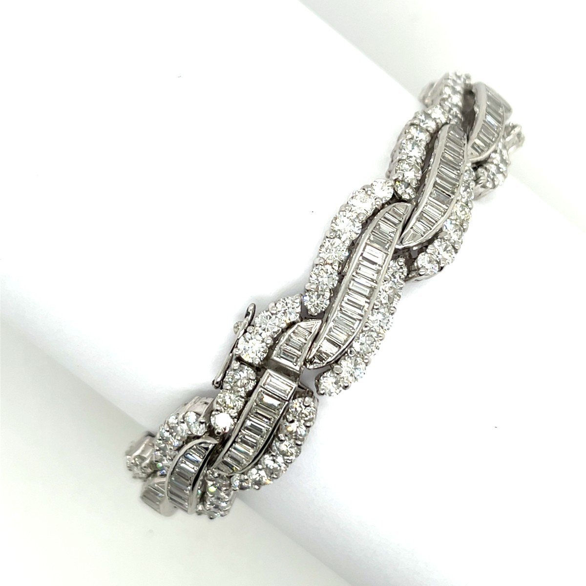 12.0 Ct Art Deco Diamond Bracelet Set In Platinum-photo-3