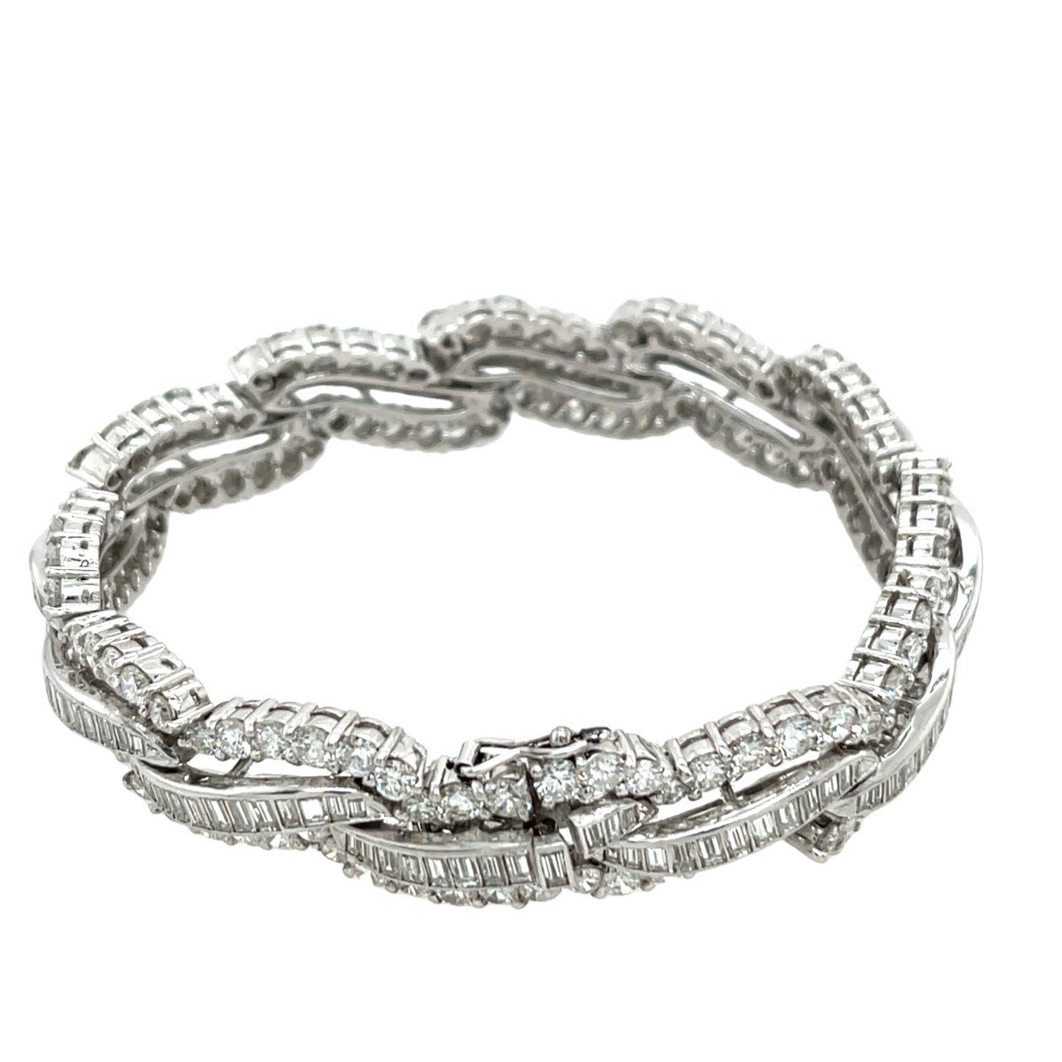 12.0 Ct Art Deco Diamond Bracelet Set In Platinum-photo-5