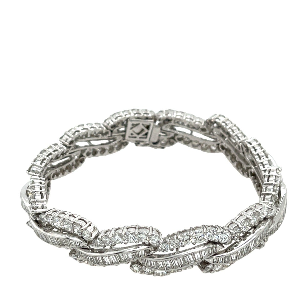 12.0 Ct Art Deco Diamond Bracelet Set In Platinum-photo-6