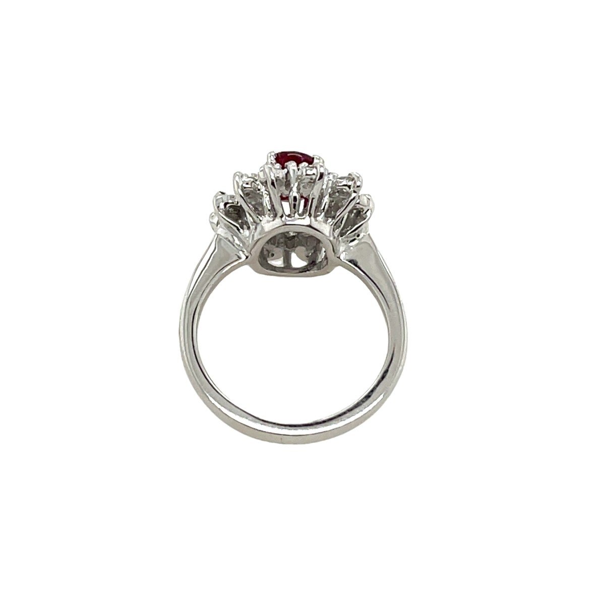 Bague En Grappe De Rubis Et De Diamants De 1,35 Ct, Sertie Sur Or Blanc 18 Carats-photo-1