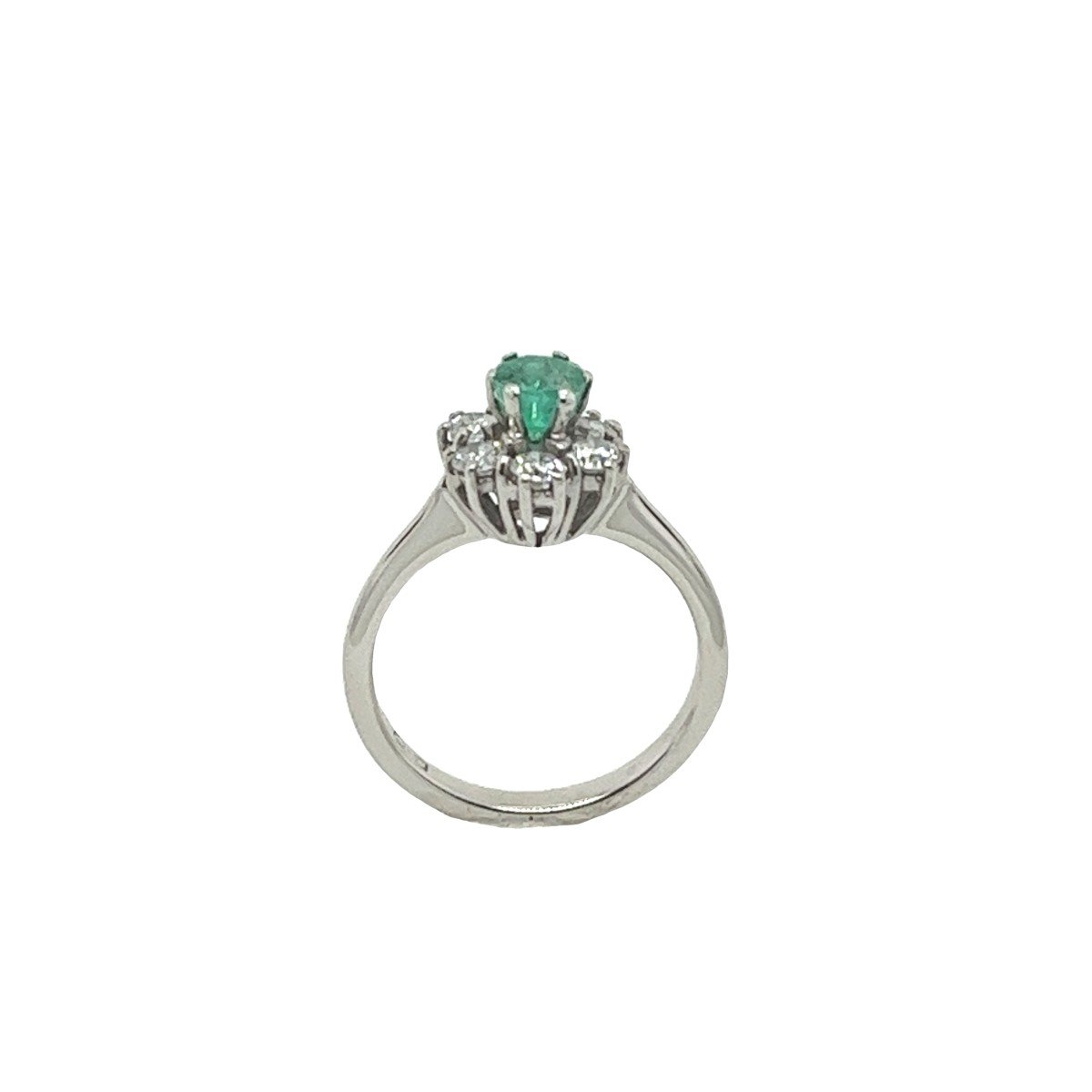 18k White Gold Emerald And Diamond Ring-photo-2