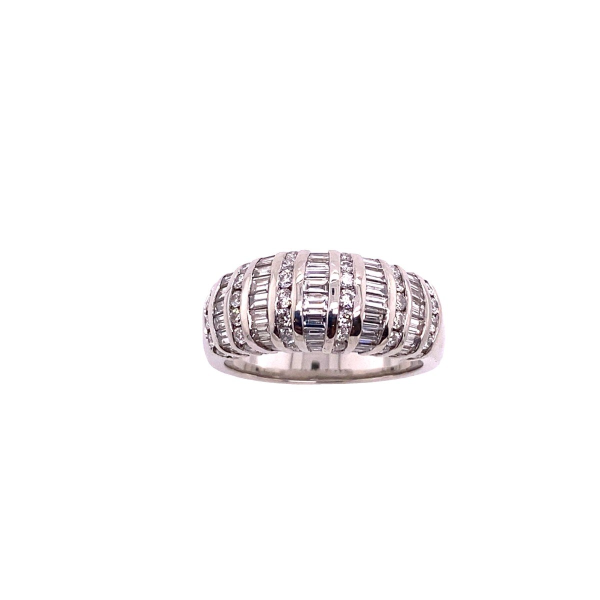 Solid Platinum Diamond Turban Ring, Set With 2.56 Ct F/g Vs Clarity Diamonds.