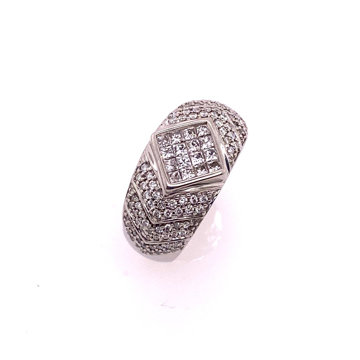 Bague Robe En Or Blanc 14 Carats 1,50 Ct En Diamant Naturel-photo-2