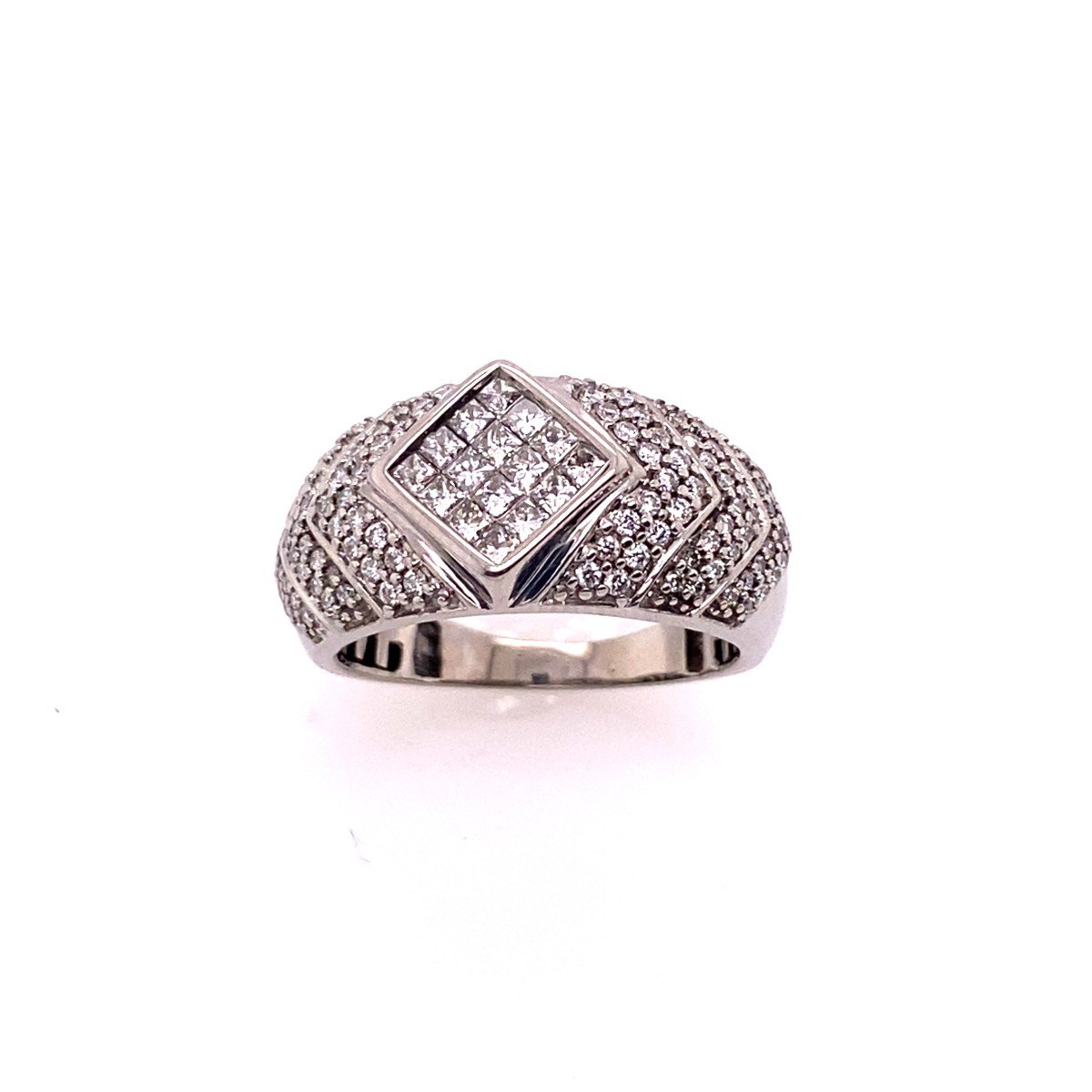 14k White Gold 1.50ct Natural Diamond Dress Ring