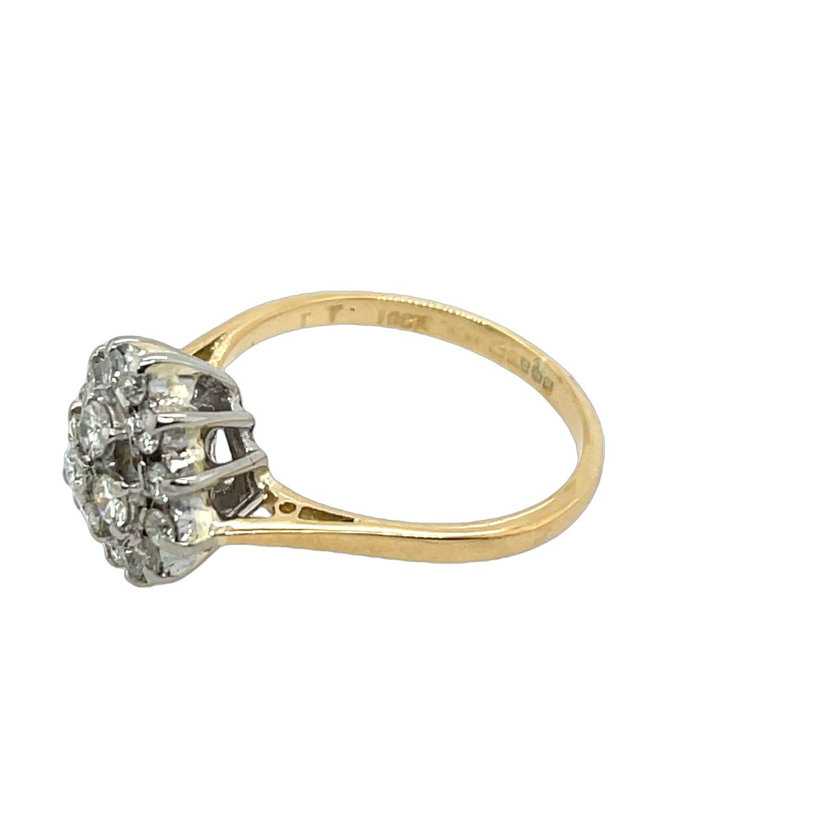 0.65ct Diamond Cluster Ring In 18k Yellow And White Gold-photo-2