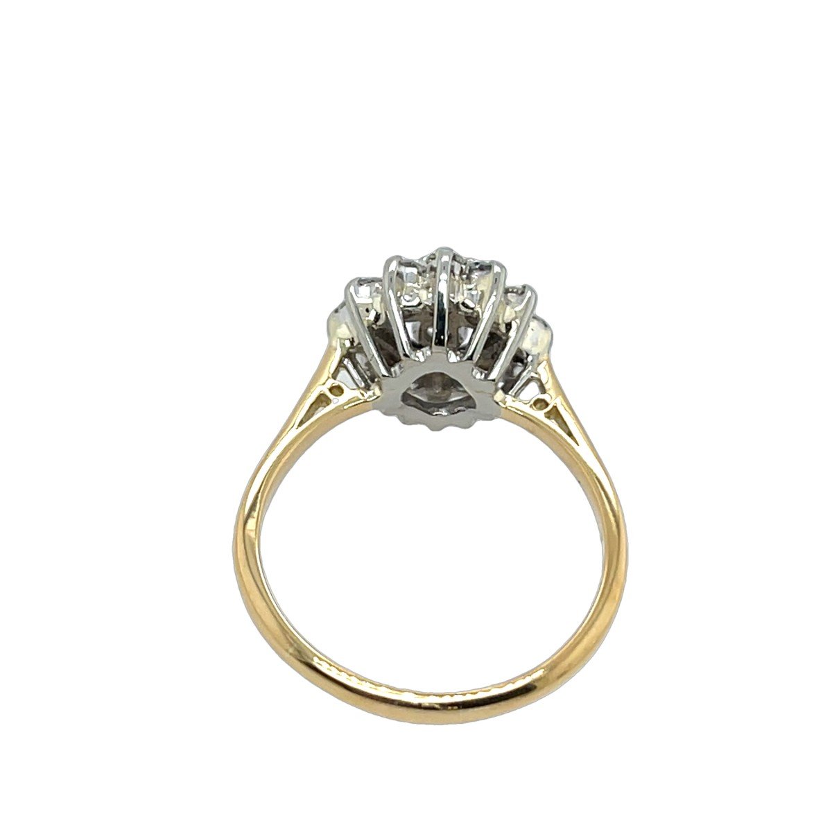 0.65ct Diamond Cluster Ring In 18k Yellow And White Gold-photo-3