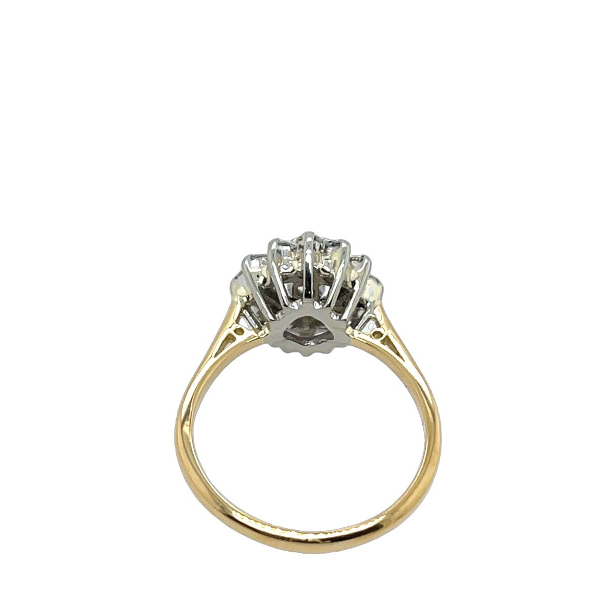 0.65ct Diamond Cluster Ring In 18k Yellow And White Gold-photo-4